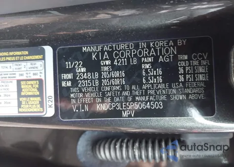2023 Kia Niro Lx from USA, damaged, VIN KNDCP3LE5P5064503
